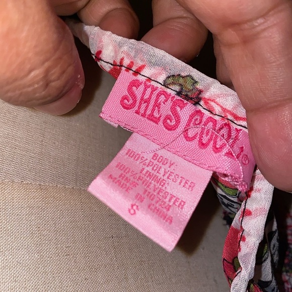 She's Cool Maxi Dress Womens Small Purple Pink Paisley Cotton Boho Smocked - Picture 5 of 5